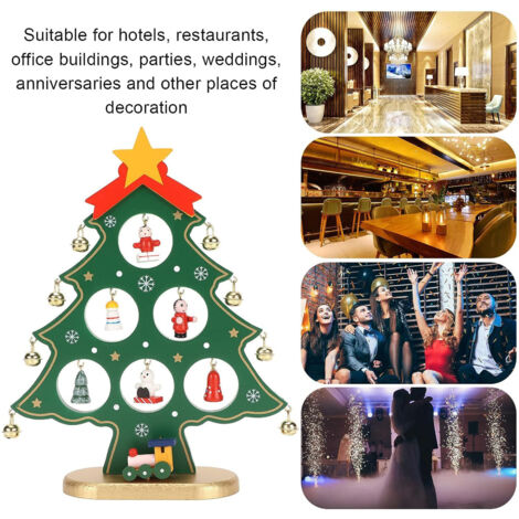 48 PCS Ornements Sapin Noël Bois 8 Motifs - Décorations Arbre De Noël Avec Cordes Chanvre