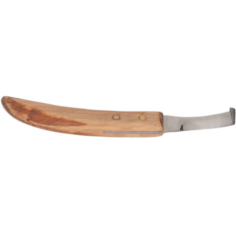 Couteau à Sabot Dr.Tail - Lame Incurvée, Manche Bois - Outil Maréchal-ferrant - Neuf