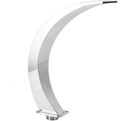Fontaine Cascade de Piscine, Accessoires de Saupoudrage à Filetage Interne en Acier Inoxydable 304 G1 Design Incurvé Arrondi Fontaine de Piscine Extérieure.