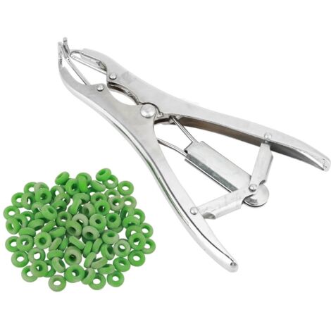 Pince de castration élastique multifonction 100 anneaux en caoutchouc pour bétail, mouton, chèvre, fête, mariage, confetti, grand ballon, ouvre-cou (noir Pince de castration élastique multifonction 100 anneaux en caoutchouc pour bétail, mouton, chèvre, fête, mariage, confetti, grand ballon, ouvre-cou (noir