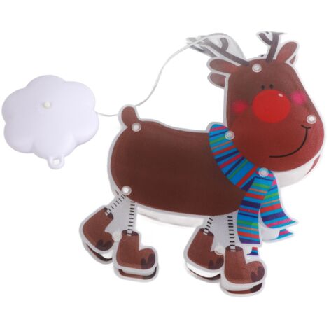 Lampe LED suspendue en forme d'élan pour fenêtre de noël, lampe de décoration avec ventouse. (1/5)