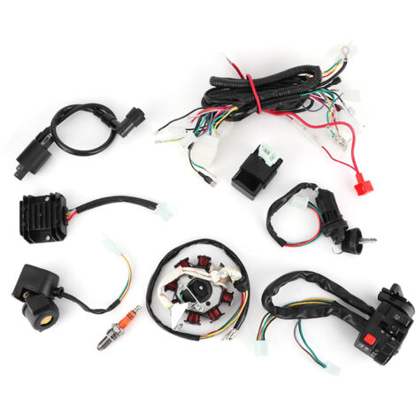 Kit de faisceau de câbles complet , Kit de stator CDI de faisceau de câbles de faisceau de câbles électrique pour 150CC 200CC 250CC 300CC ATV QUAD