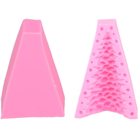 Moules 3D en Silicone pour arbre de noël, antiadhésifs, durables, résistants aux hautes températures, Fondant pour boulangerie à domicile, 2 pièces. (1/5)