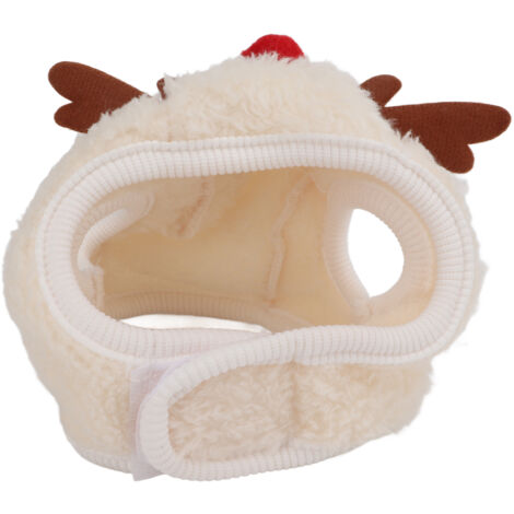 Chapeau de noël pour animaux de compagnie, accessoires colorés, couvre-chef réglable, mignon, pour chien et chat, grand, blanc cassé. (1/5)