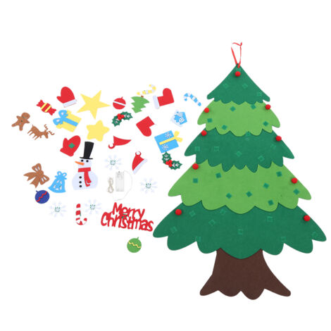 Décoration de noël tenture murale arbre feutre bricolage ornement de fête de vacances avec LED 1. (1/5)