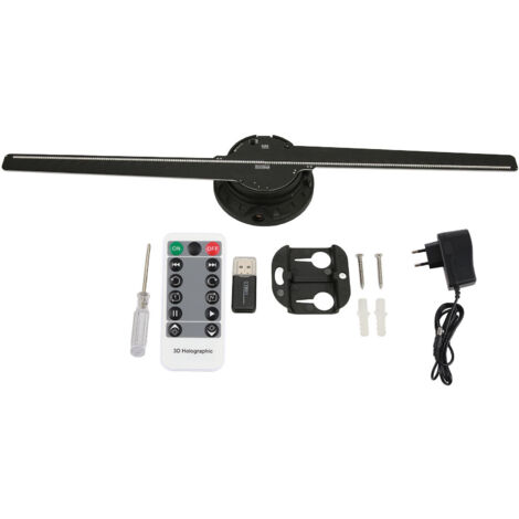 Ventilateur Hologramme 3D 65 Cm - Projecteur Vidéo LED, WiFi, 4 Pales, 640 LEDs, 750 Tr/min