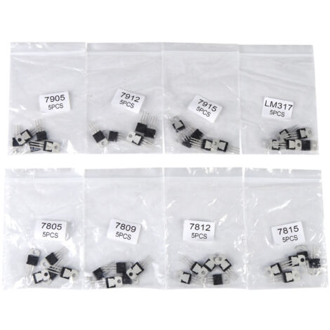 Jeu de Transistors, Kit de Transistors 8 Types, Réparation 40 Pièces pour Passe-temps électronique Audio-vidéo.