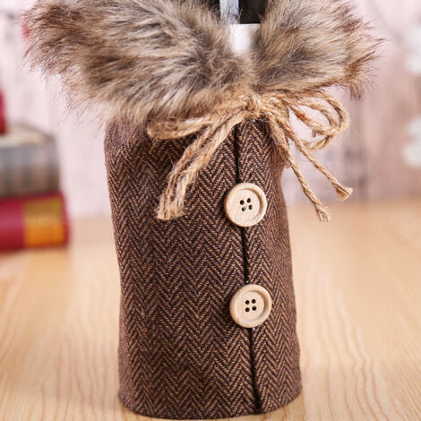 KASESSS Lot 2 Housses Bouteille Vin Noël – Sacs Décoratifs Père Noël & Renne – Couverture Cadeau Amusante Table Fêtes