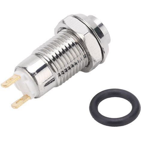 Lot De 2 Interrupteurs Poussoirs Métal étanches 16mm – Momentané 1NO, 12V, Pour Voiture, Klaxon, Démarreur