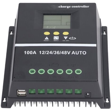 HEEPDD Contrôleur Solaire MPPT Efficient Port USB 100A Regulateur pour Panneau Solaire 12V 24V 36V 48V, écran LCD rétro-éclairé pour le Panneau 12V 24V 36V 48V, écran LCD rétro-éclairé pour