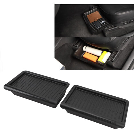 Boîtes De Rangement Étanches Sous Siège Pour Tesla Model X 2017-2024 - 2 Plateaux Cachés En TPE - Accessoires Voiture - 4