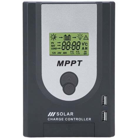 Régulateur de Panneau Solaire, Contrôleur de Charge Solaire 20A à Protection électronique à Haut Rendement pour Batteries au Lithium Gel.