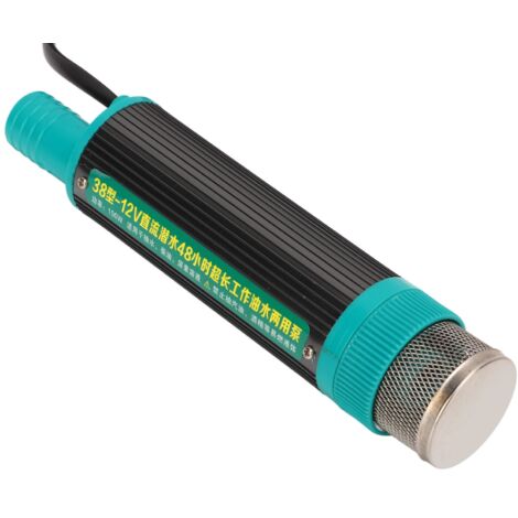 Pompe électrique Portable 12V - Transfert Eau/huile/kérosène - Débit 30L/min - Câble 5m - Alliage Aluminium - Pour Remorque, Voiture - 10