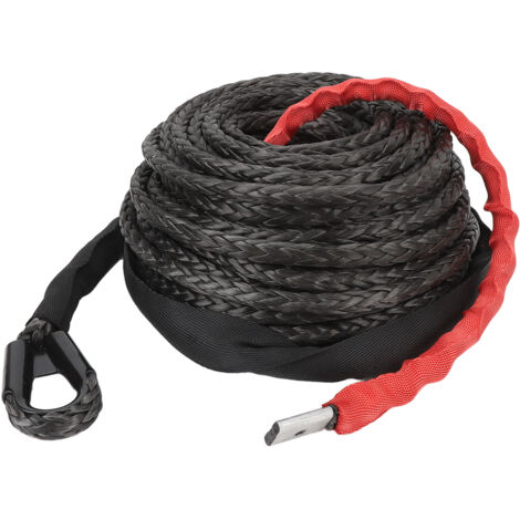 Yctze Câble de Ligne de Treuil Synthétique,5 Mm X 29 M Corde de Treuil Synthétique 16534 Lbs Résistance à la Traction avec Manchon de Ligne de Corde de Treuil pour.