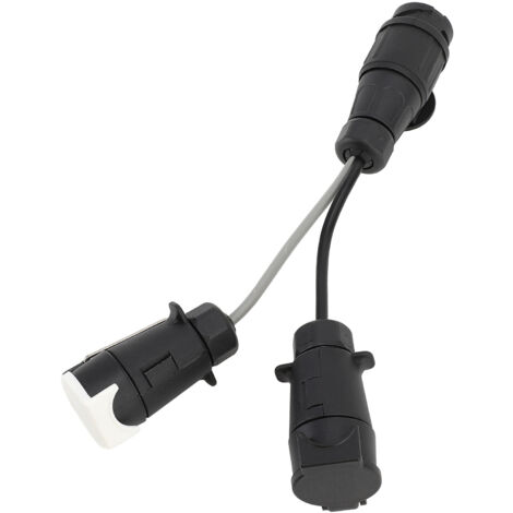 Tihebeyan Adaptateur de Prise de Remorquage de Style Européen, 13 Broches vers Double 7 Broches, pour Caravanes, Remorques, Camping-Cars, Conversion électrique, Matériau ABS.