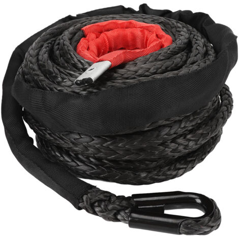 aqxreight 7.5T Synthétique Treuil Corde, Haute Résistance PE, 9.5mm X Câble pour 4WD Off Road Véhicule ATV UTV SUV, Usure, Manchon De Protection Conception, Capacité.