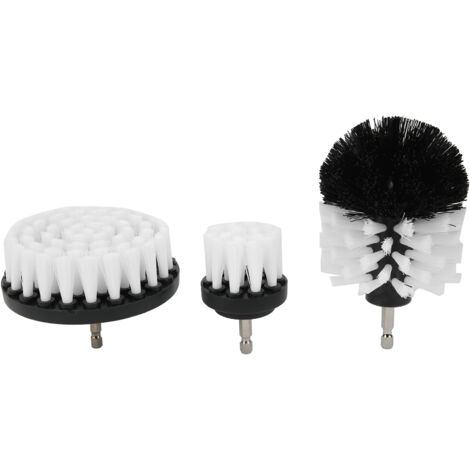Ensemble de 3 Brosses de Forage, Tête D'épurateur de Nettoyage Puissant, Têtes de Brosse en Nylon avec Tige de 1/4 Po pour Les Toilettes en Carrelage de Baignoire (1/5)
