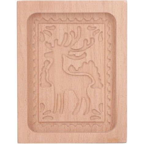 Haofy Gingerbread - Forme du Tampon de Presse de la Compensation en Bois de Hêtre avec une Lisse pour une Libération Facile, pour les Biscuits et les Muffins, le Design Léger (Type 3). (1/5)