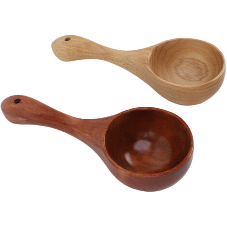 Louches à Soupe en Bois, Cuillère en Bois Massif Inodore, Louche de