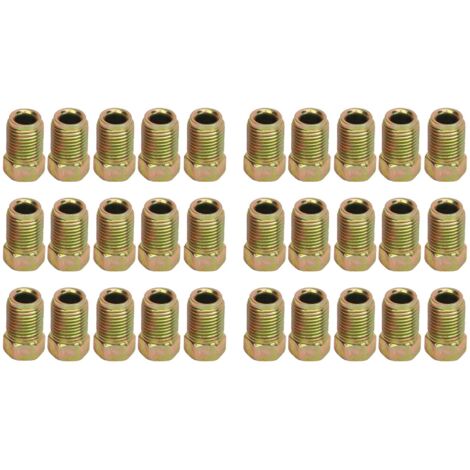 Lot de 30 Raccords de Conduite de Frein 3/8 24 Filetages en Métal Robuste pour Tube de Conduite de Frein de 3/16 Garantissant une Connexion Correcte et Sécurisée des.