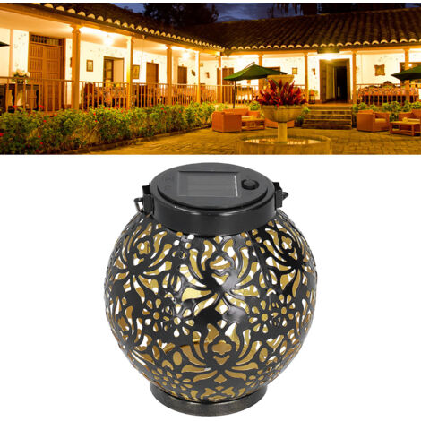 Lanterne Solaire Suspendue à Flamme Vacillante - 5,31 Pouces, ABS - Pour Jardin, Terrasse, Halloween - Recharge Solaire Ou USB