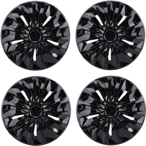 Asixxsix Enjoliveurs de Roue, 4 pièces, 15 Pouces, enjoliveurs universels pour Jantes, enjoliveurs de Remplacement pour la Plupart des Voitures, camions et SUV. (Black)