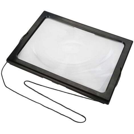 Loupe pleine page pliable ultra fine A4 avec loupe 3X 4 lumières LED pour la lecture.