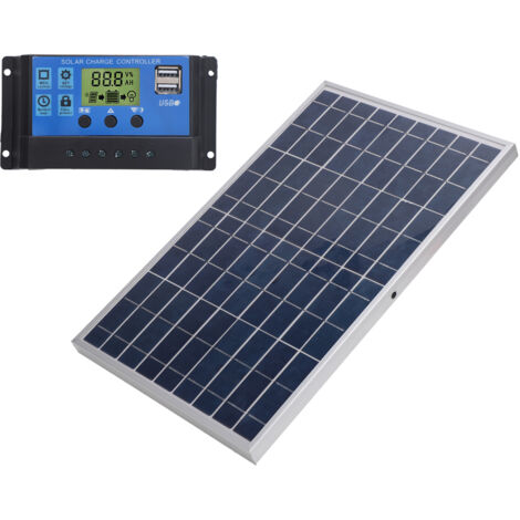 Panneau solaire 10W 12V polycristallin IP65, étanche, Portable, contrôleur de Charge 30A pour l'extérieur.