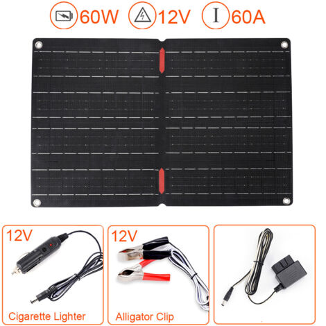 Ecosonique Panneau solaire pliable 30 W étanche IP67 Chargeur solaire USB-A USB-C pour téléphone