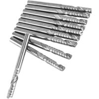 Lot De 10 Fraises CNC Carbure De Tungstène 3,175 Mm - Double Flûte Droite - Idéal Gravure Et Découpe