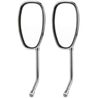 2 pièce 10mm Universel Rétroviseur de Moto Rétroviseur Latéral Vintage en Matériel en Aluminium avec ABS L-Bar & R-Bar