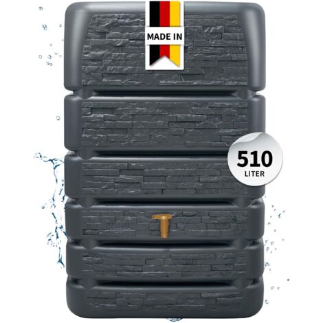 4rain SLIM STONE DECOR Mauertank 510 Liter graphite grey