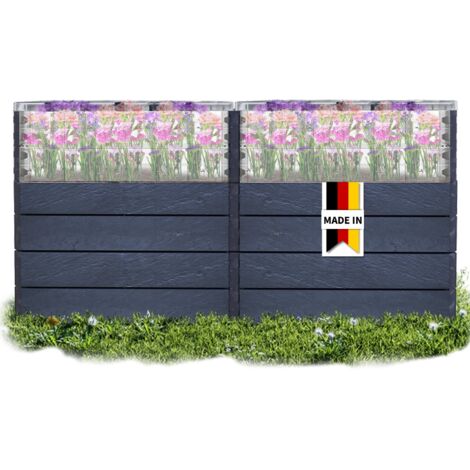 GARANTIA ERGO QUADRO TurboPlus 2 L 80 Hochbeet Stone, inkl. FLORA Wassersparsystem