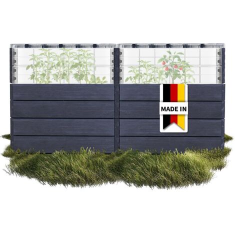 GARANTIA ERGO QUADRO TurboPlus 2 L 80 Hochbeet Wood, inkl. FLORA Wassersparsystem