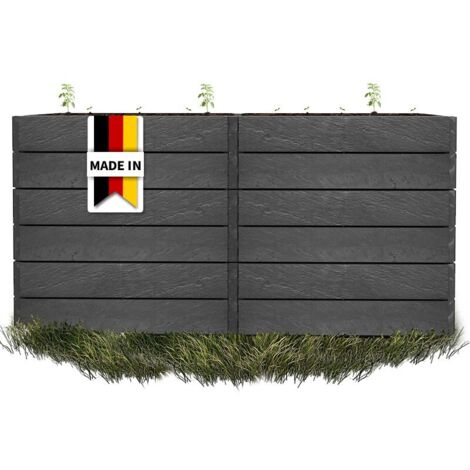GARANTIA ERGO QUADRO 2 L 75 Hochbeet Stone, inkl. FLORA Wassersparsystem