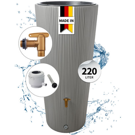 4rain VASO 2in1 DECOR Regenspeicher 220 L zinkgrau