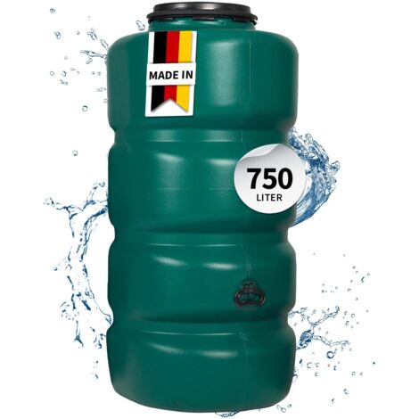 GARANTIA Gartentank Regentonne 750 Liter dunkelgrün inkl. Klarsichtschlauch (1/5)