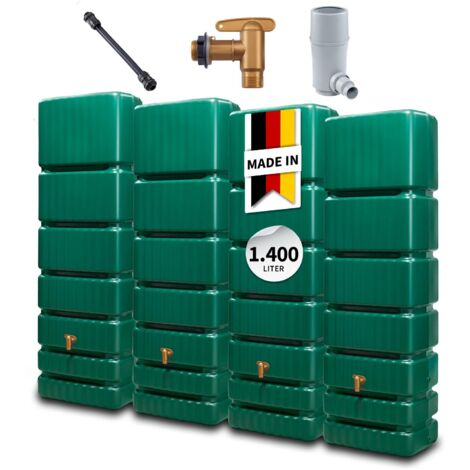 4rain SLIM Wandtank-Set 1400 Liter grün