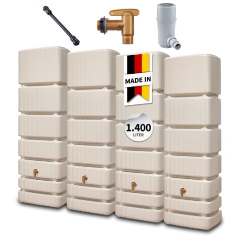 4rain SLIM Wandtank-Set 1400 Liter sandbeige