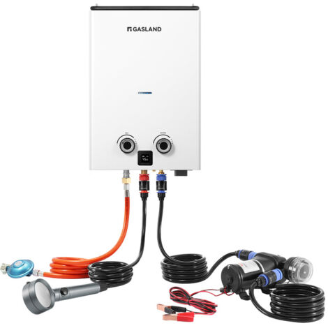 Scaldabagno A Gas Camplux 5 Litri Portatile - Per Campeggio, Camper E Esterno - Pompa Acqua 4.3LPM