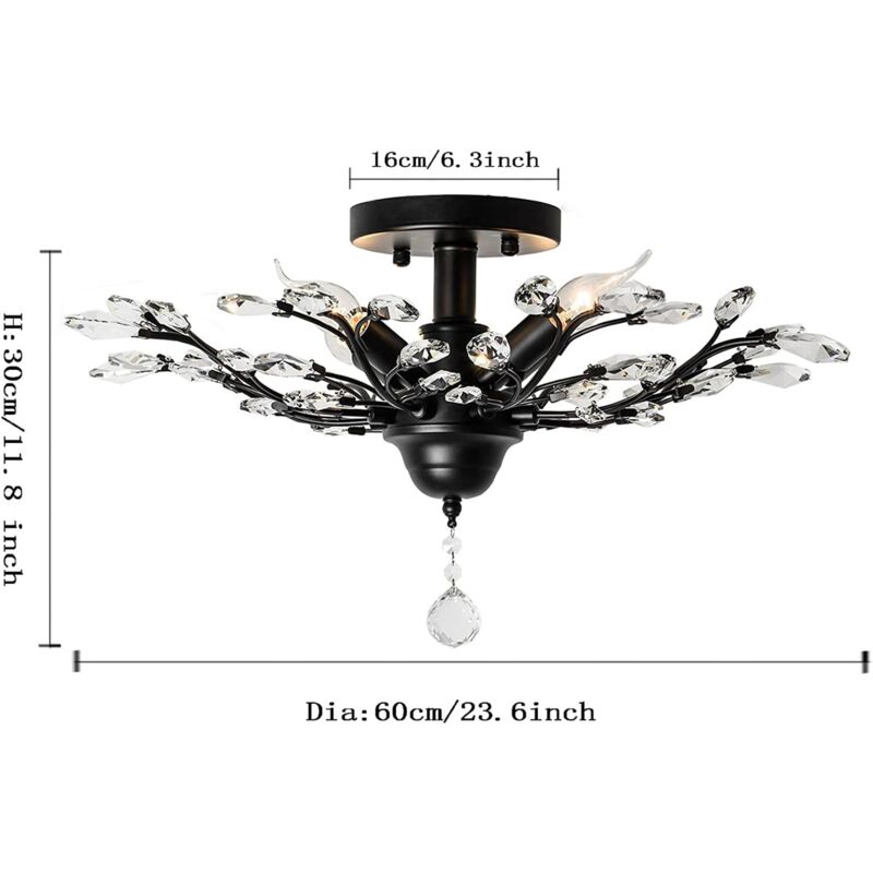 Lampadario A Sospensione Nero/fumè Design Moderno 5 Luci RD-0190