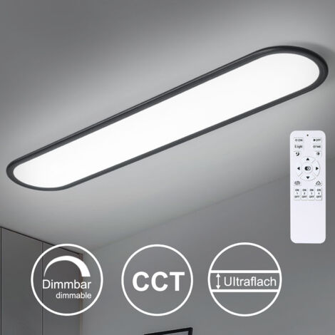 Ganeed Plafoniera a LED, plafoniere lunghe dimmerabili Plafoniere moderne ultra sottili per camera da letto Cucina Armadio Corridoio (Nero)