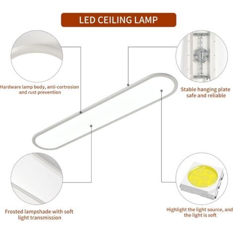 Ganeed Plafoniera a LED, plafoniere lunghe dimmerabili Plafoniere moderne ultra sottili per camera da letto Cucina Armadio Corridoio (Bianco)