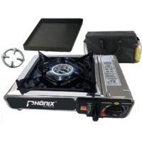 Phönix PC-20 Edelstahl Gaskocher Campingkocher 2,3KW + Grillplatte
