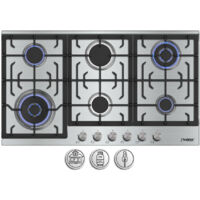 Phönix PS-906L Gaskochfeld 6 flammig Edelstahl 90cm Propan / Erdgas, H