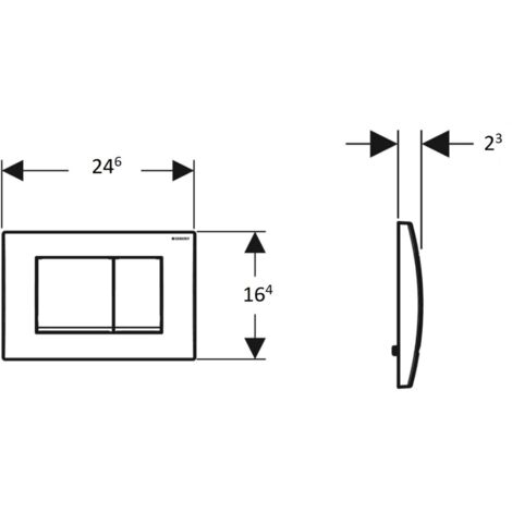 Geberit Delta30 Flush plate for dual flush, gloss chrome (115.137.21.1)
