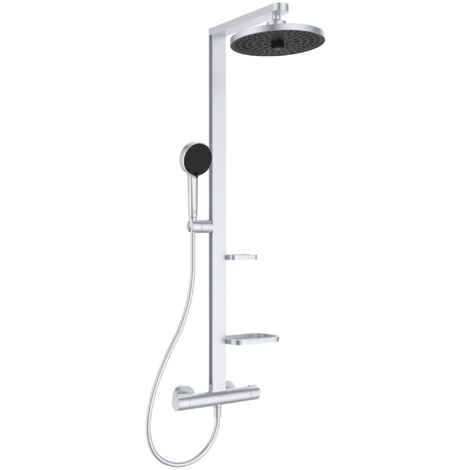 Ideal Standard ALU+ - Set doccia termostatico, diametro 26 cm, 2 getti, argento BD583SI