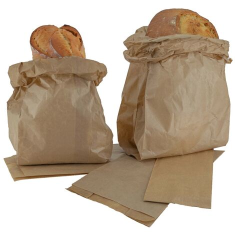 IMBALLAGGI 2000 - Sacchetti Alimenti in Carta Kraft Avana - Formato 25x50cm - Ideali per Confezionare Cibo e Pane - Confezione da 200 Pezzi