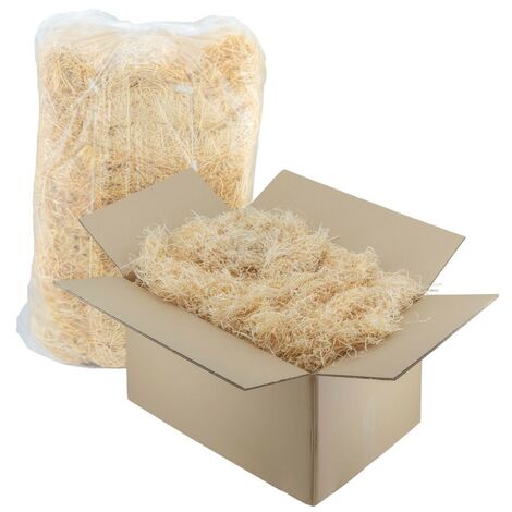 IMBALLAGGI 2000 - Trucioli per Imballaggi, Paglia per Cesti natalizi e per Confezioni Regalo in legno naturale - Scatola da 1 kg - Paglietta decorativa per pacchi
