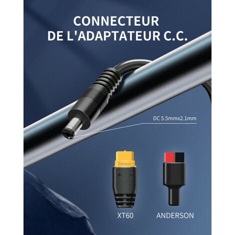 Adaptateur De Connecteur De Panneau Solaire, PVC 1,8 M Femelle à Mâle 16  AWG DC 7,9 Mm, Câble D'extension De Panneau Solaire Facile à Utiliser Pour  Batterie De Stockage 